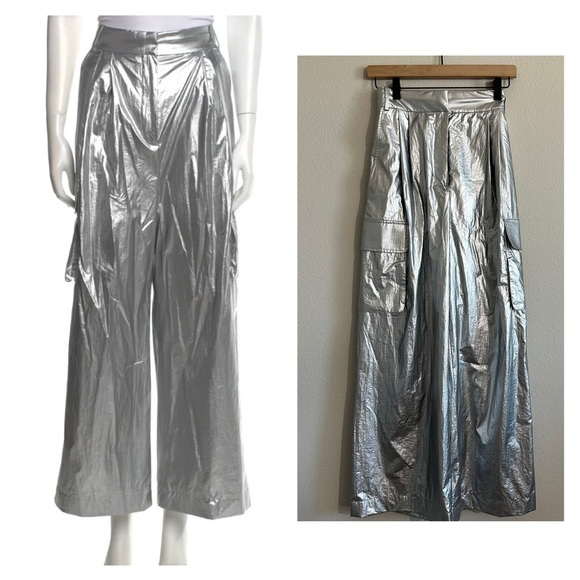 Tibi Wide Leg Pants
Metallic & Silver
Cropped with High-Rise - Picture 1 of 14